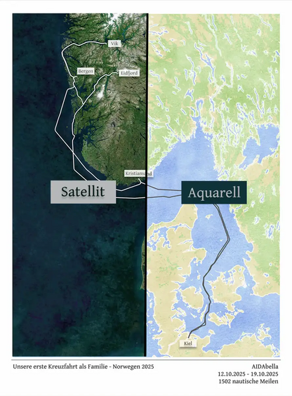 Mappa della tua crociera su pannello in alluminio