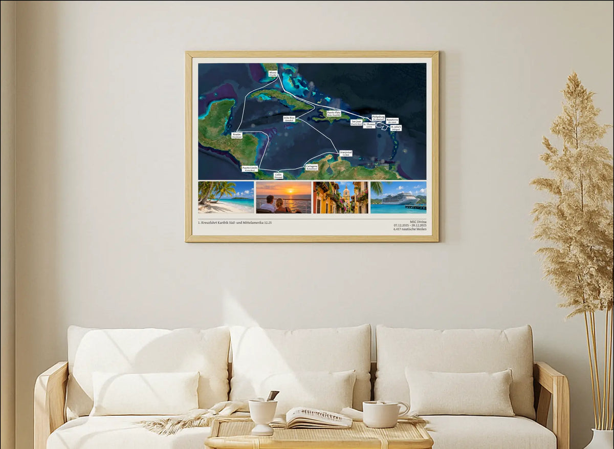 Poster della tua crociera con foto (con o senza cornice)