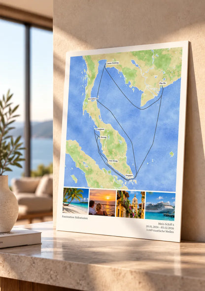 Photo cruise card on aluminum composite panel