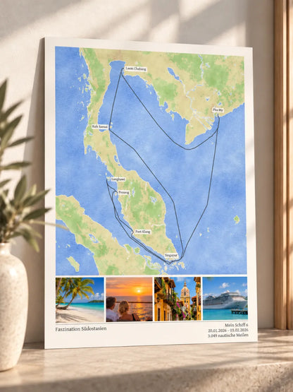 Photo cruise card on aluminum composite panel