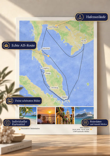 Photo cruise card on aluminum composite panel