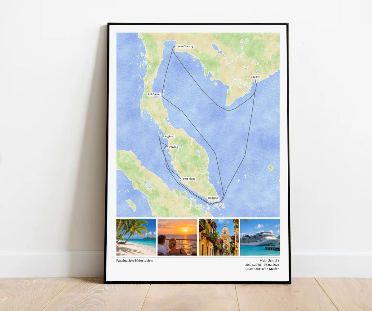 Poster della tua crociera con foto (con o senza cornice)